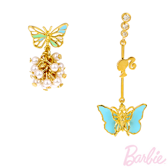 【Barbie】Urban Dreamer不对衬 蝴蝶耳环 PayEasy官网直邮