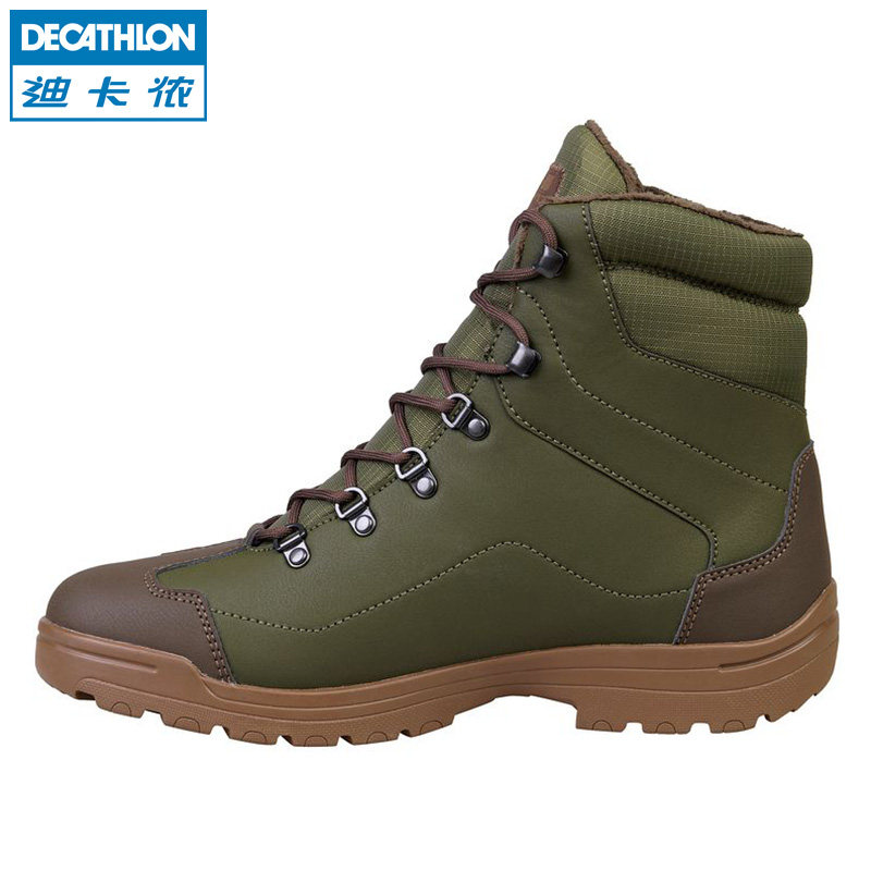 迪卡侬 户外登山鞋 加厚加绒男鞋 防水保暖高帮靴 SOLOGNAC