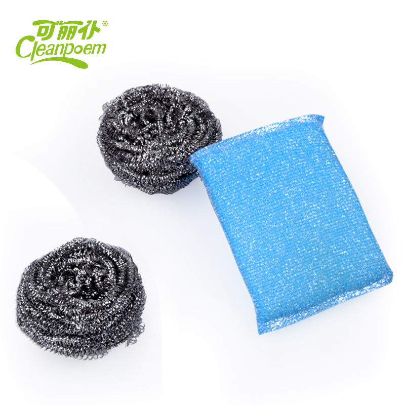 Kolipu kitchen stainless steel cleaning ball steel ball sponge wipe set