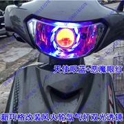 Yamaha JOG lưới mới thông minh Fuyi lắp ráp đèn pha bánh xe nóng xenon đèn đôi ống kính thiên thần