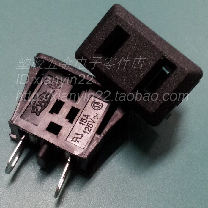 Connector 2-core power socket snap-in fixed two-pin socket 2P connection hole installation drilling 12 * 23mm