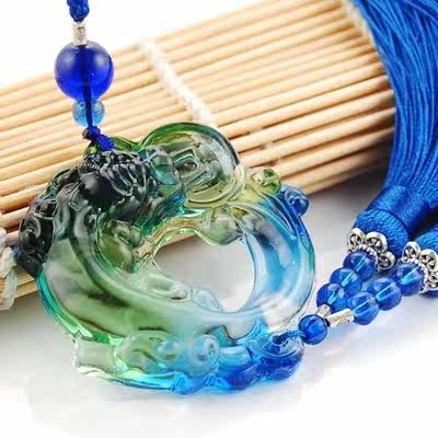 汽车挂件貔貅 小车饰品 车内挂饰吊坠 高档琉璃车饰 轿车内饰用品