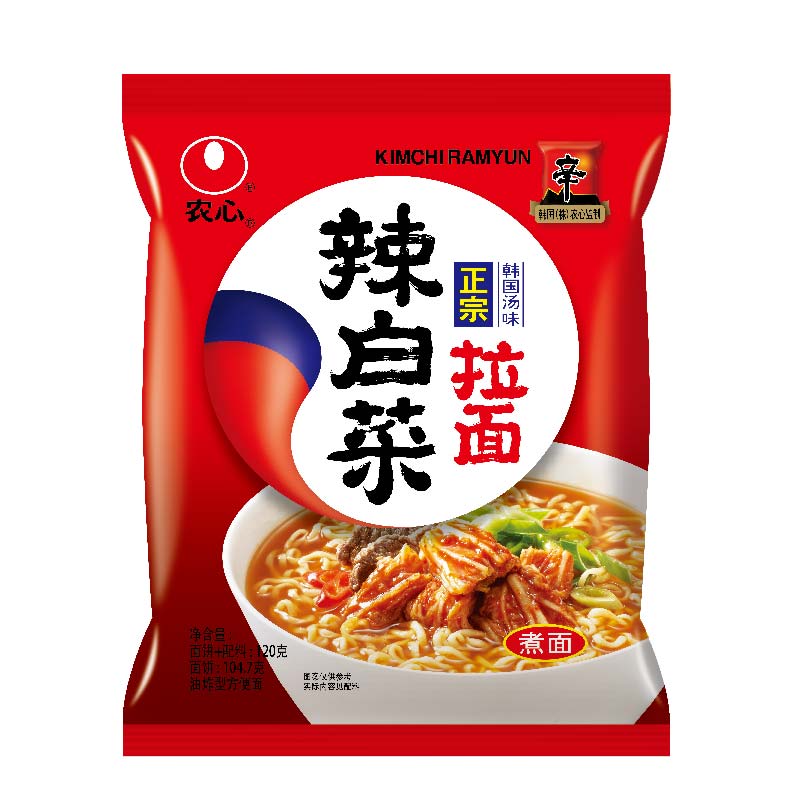 【天猫超市】 农心 辣白菜方便面拉面 120g/袋方便面速食煮面泡菜