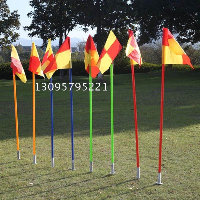 Soccer Corner Flagpole Football Horn Flag Stick Spring Flag Pole Ground InsertEd Soccer Training Rod Basketball Around the Pole