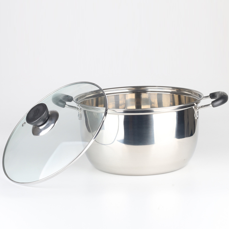 Stainless steel pot soup pot household mini pot utensils small embroidered just stew pot boiling water pot next gas porridge pot