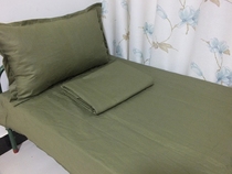 Pure cotton plain green sheet single piece student dormitory upper and lower bunk staff dormitory single army green quilt cover