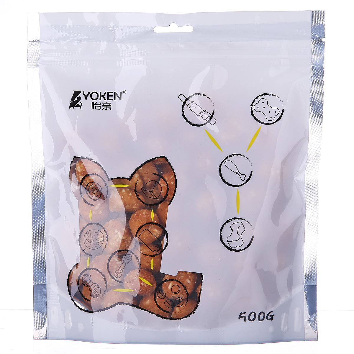 波奇网 宠物食品 怡亲鸡肉丸子500g 狗狗肉质零食 训练奖励零食