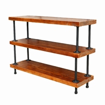 Retro solid wood American country old Living Room bar shelf iron side cabinet simple storage rack kitchen storage rack
