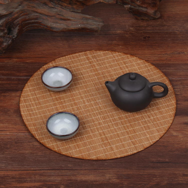 Tea mat tea mat tea curtain round oval bamboo mat bamboo curtain tea bamboo mat insulation placemat