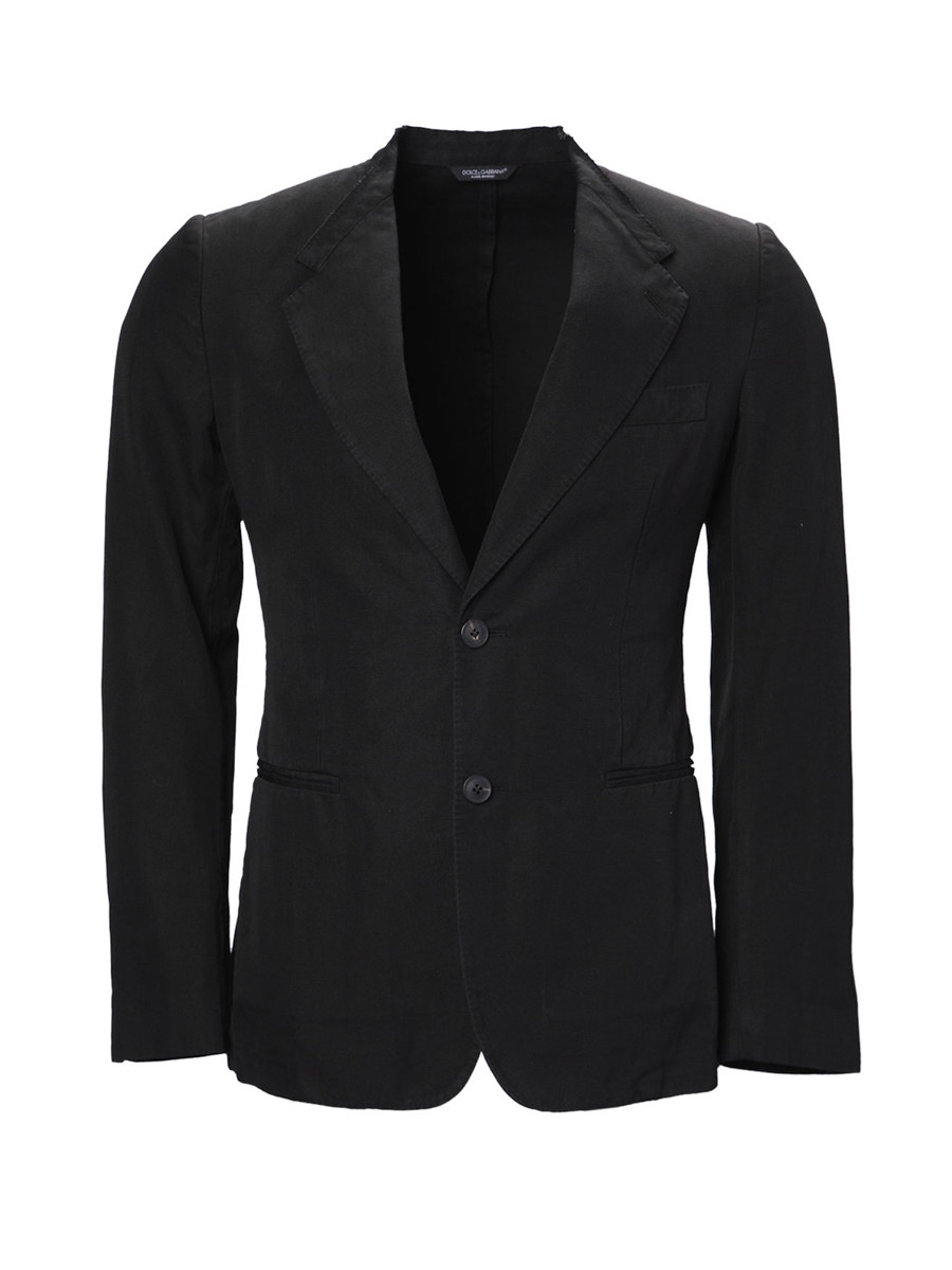 Dolce&Gabbana 黑色平驳领两粒扣休闲西装外套