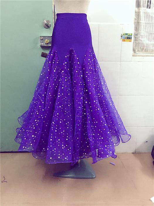 New Morden Dance Half Body Dress Practice Dresses Social Dance Large Hem Tresses Square Dancing Long Dress National Mark Dance Dress