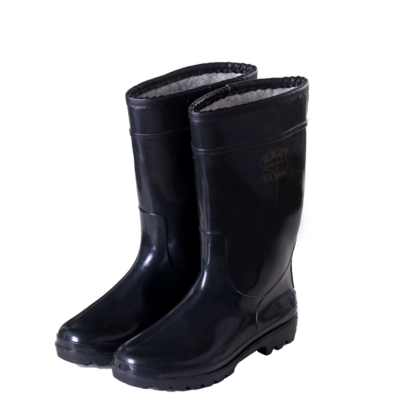 Graco rain boots men's rubber and plastic overshoes plus cotton thick work rain boots ultra-high tube over the knee men's industrial rain boots rain boots
