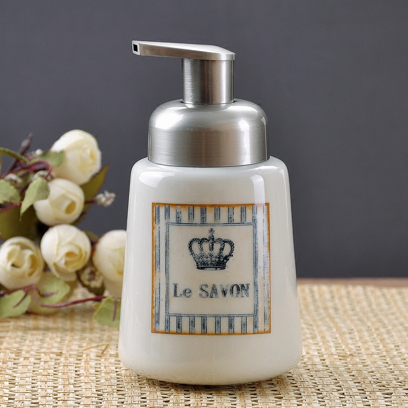 Nordic style bathroom sanitary ware ceramics hand sanitizer packing bottle of body wash cream bottle family pressure fluid bottle
