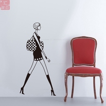 Fashion beauty figure figure womens clothing shop window glass door sticker background wall decoration wall sticker