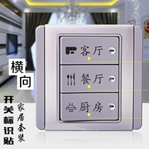 Horizontal switch sticker Wall sticker Protective cover Light switch socket Decorative sticker Switch sticker Switch logo sticker