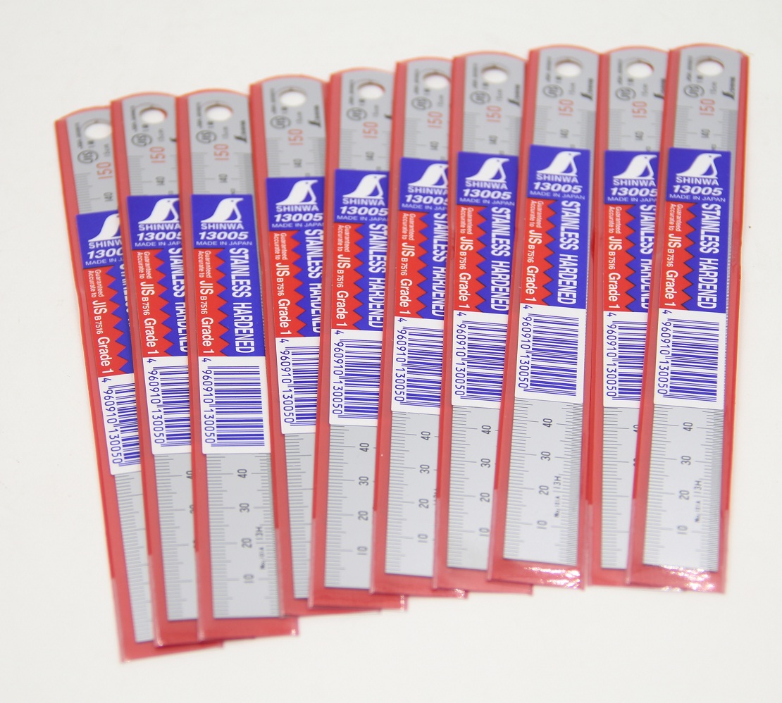 Original imported Japanese penguin SHINWA steel ruler H-101A (150MM metric type 13005