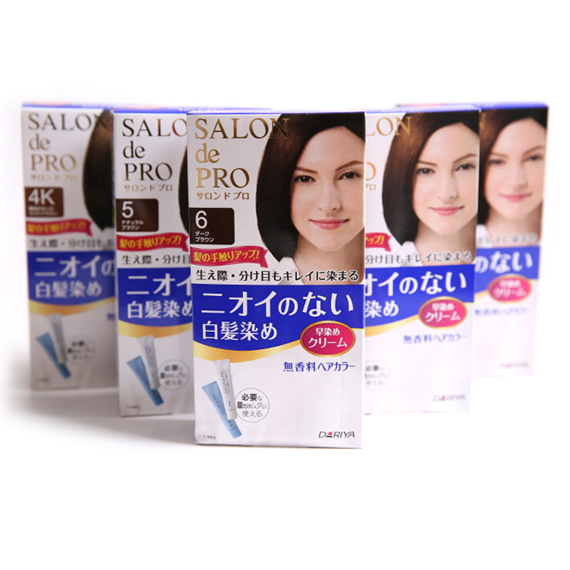日本原装直邮SALON de PRO 白发专用染发膏  无味易上色 多色选