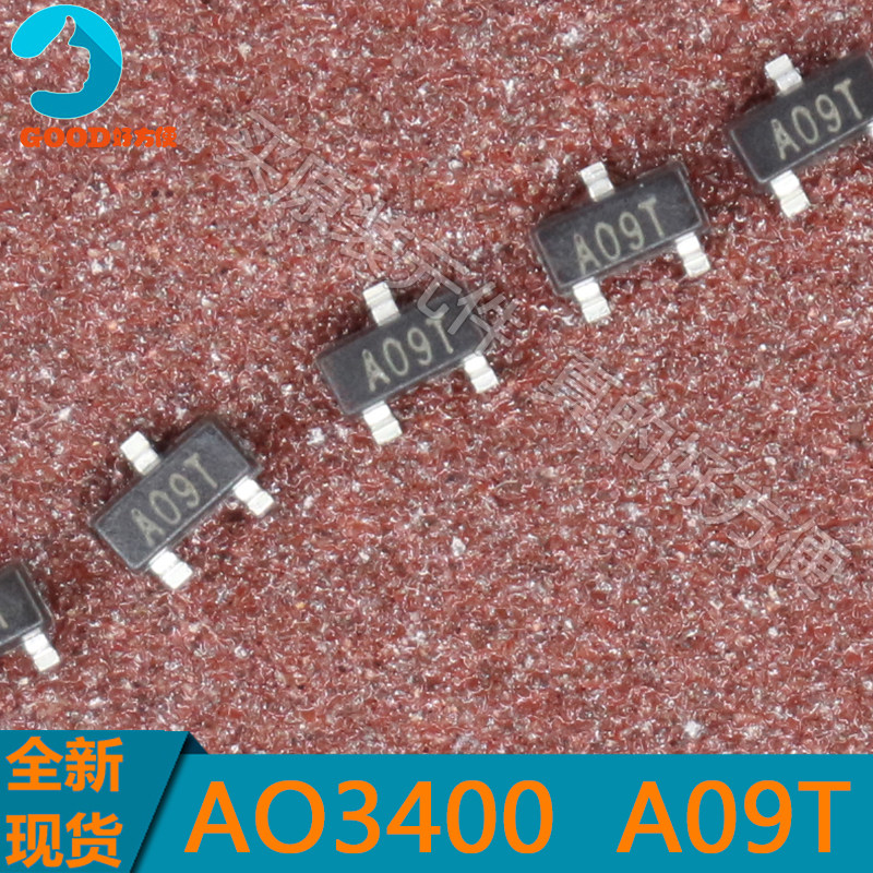 AO3400 online version printed A09T 5 7A 30V N channel MOS tube package SOT23 10 only = 1 5 yuan