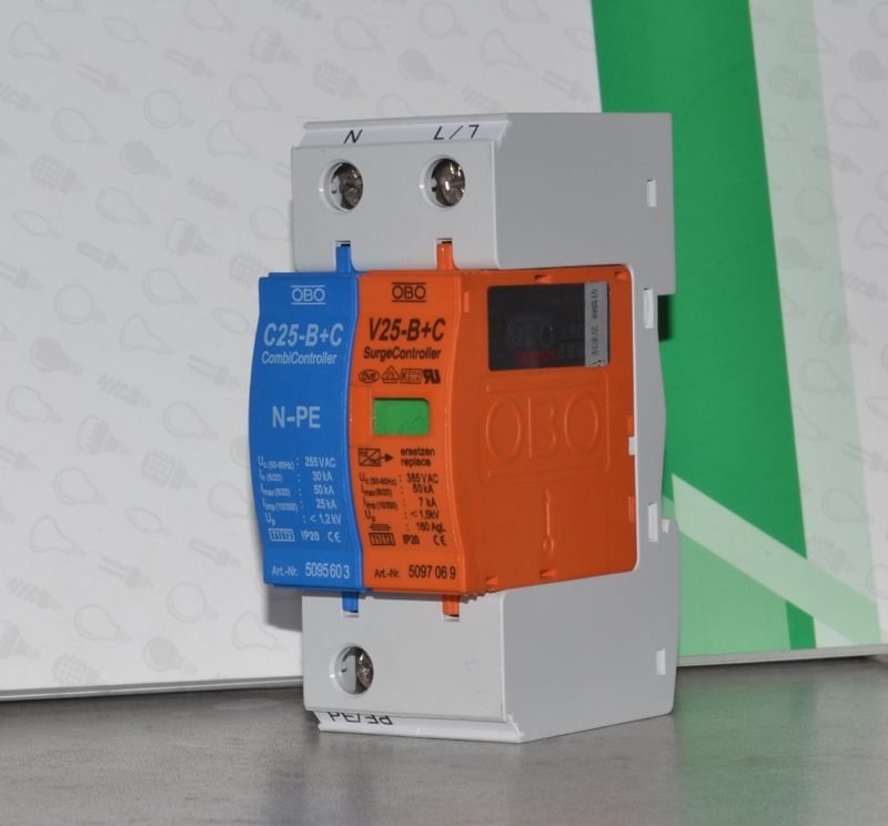 OBO lightning protector V25-B C 1P N surge protection 50KA Power protection V25-B C 2P spd