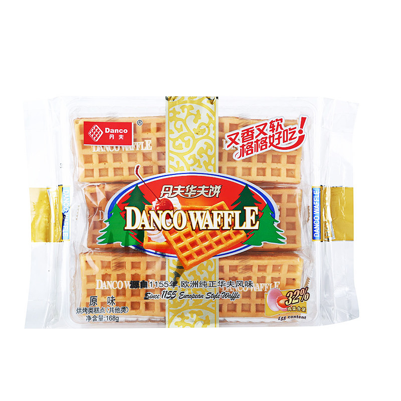 【天猫超市】丹夫 糕点 华夫饼（原味）168g/袋 蛋糕 零食