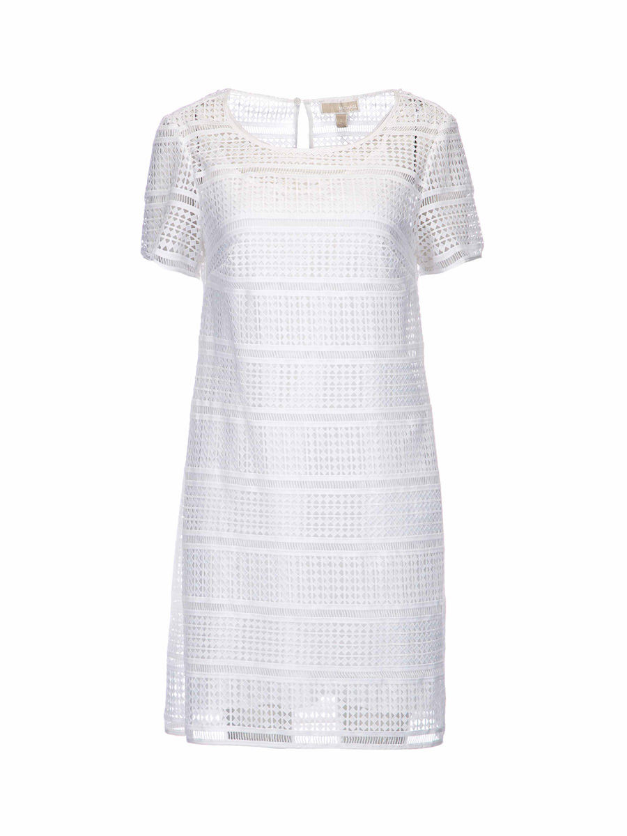 MICHAEL Michael Kors 白色层次设计背部镂空连衣裙