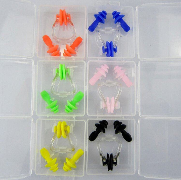 Silicone Case Fitted Nose Clip Earplugs Suit Swimming Waterproof Earplugs Supplies Nose Clip Ultra Soft