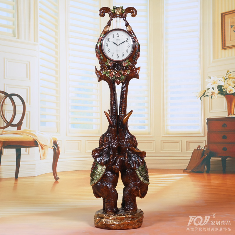 Lisein Megau Style Harp Styling Retro Style Hotel Lobby Seat Bell Resin Pendulum Clock Living Room Landing Bell-Taobao