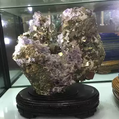 Minerals Hunan Shangbao boutique natural pyrite Fool gold fluorite gold ore Rough decoration ornamental collection
