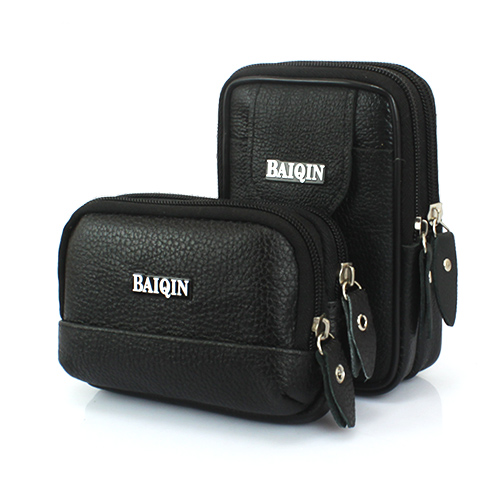 Leather mobile phone small pocket wear belt mobile phone bag men's ID bag multi-function driver's license mini ultrabook Korean version