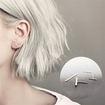 925 pure silver lined with earbone ear nail South Korean version of European and American Chaumen temperament brief personality anti-allergy single male and female