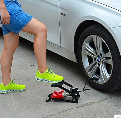 Vehicle-mounted double-cylinder air pump car with Hercules foot double-barrel inflatable pump pedal air cylinder car high-pressure air pump