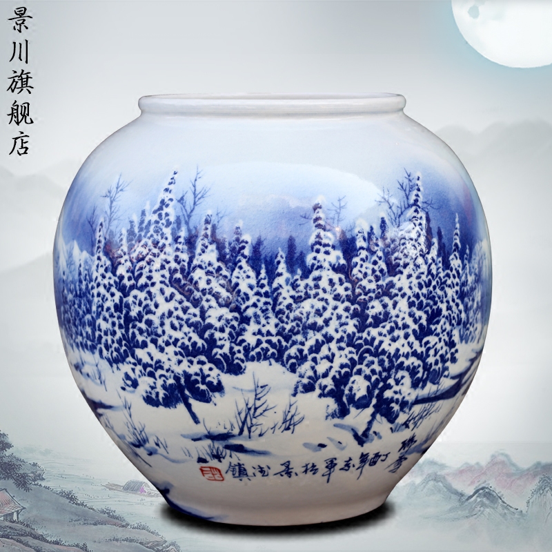 Blue and white porcelain hand - made wanli glory of jingdezhen ceramic vase home sitting room place study adornment to receive goods