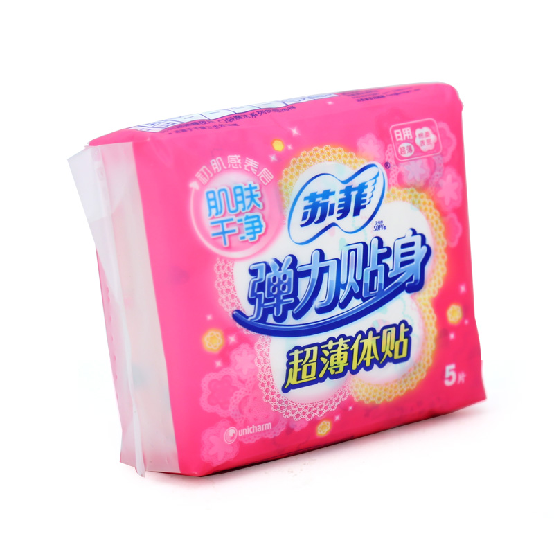 苏菲弹力贴身超薄日用棉柔5片卫生巾女生护理