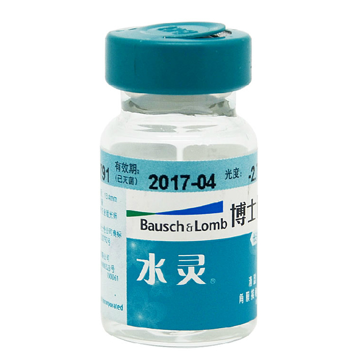 买2赠3 博士伦水灵清盈近视隐形眼镜 透明片年抛1片装 TF