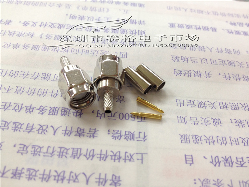 Coaxial connector SMA male head internal thread inner needle SMA-J-1 5 SMA wiring head plated nickel 5 0 Ω-Tao ba o