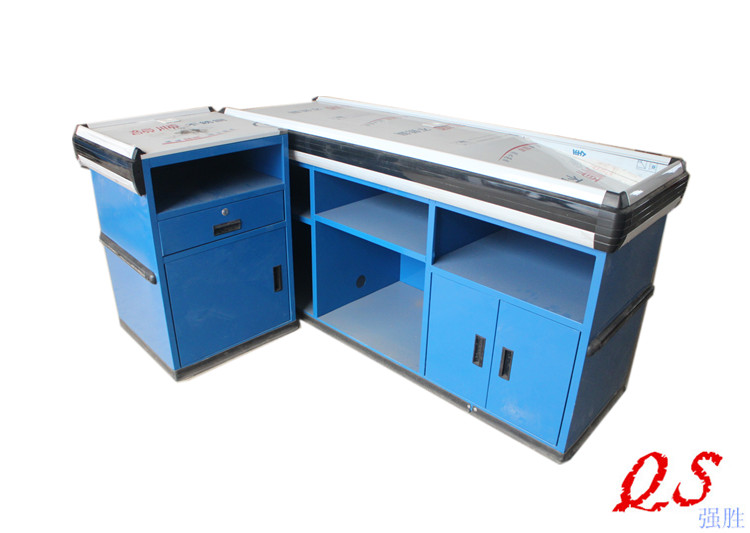 Supermarket cash register counter Stainless steel countertop cash register counter Convenience store cash register counter color optional size can be customized