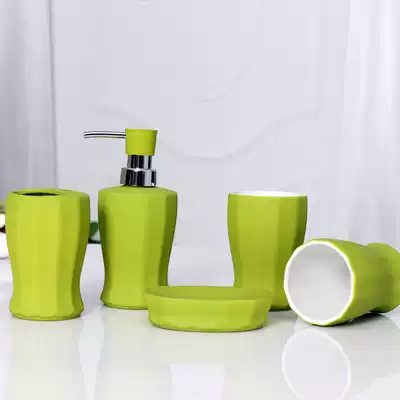 Simple and beautiful ceramic bathroom five-piece set toilet bathroom kit Tooth gargle wash set