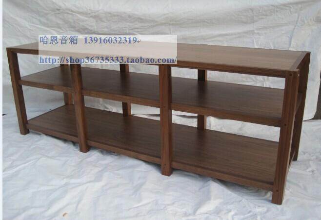 Reputable Rack Robust Triple Bunker Triple Solid Wood Black Walnuts Cabinet Power Amplifier Rack Equipment Rack Trig