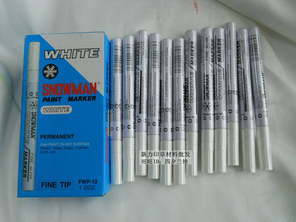 Original snowman paint pen 1 0MM lead-free halogen-free environmental protection marker black and white green red blue purple