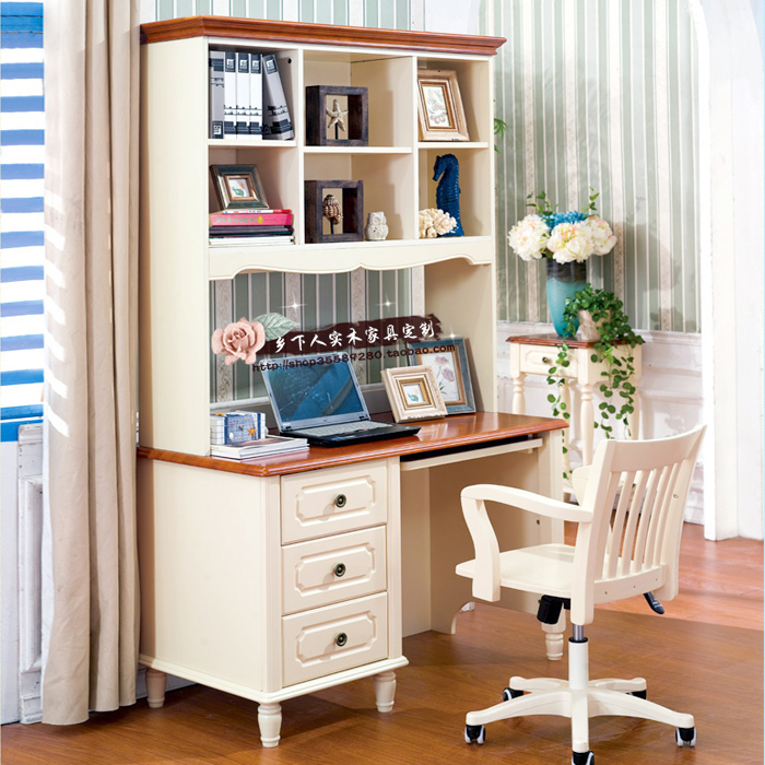 Beijing manufacturers customized Mediterranean solid wood shelf desk American-style wood furniture