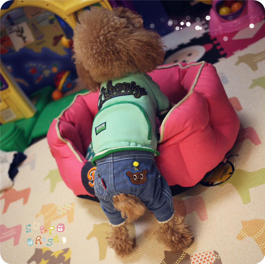 Cute Cute Bear Warm Thickening Teddy Dog Clothes Winter Clothing Puppies Clothes Dogs Autumn Winter Four Feet Clothes