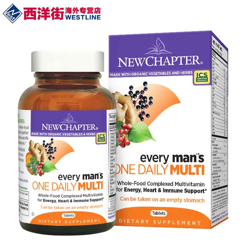 新章New Chapter男士多维生素每日综合营养素天然有机复合维生素