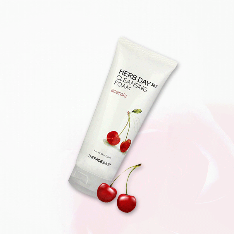 The Face Shop/菲诗小铺每日草本樱桃泡沫洁面膏 170g 深层清洁