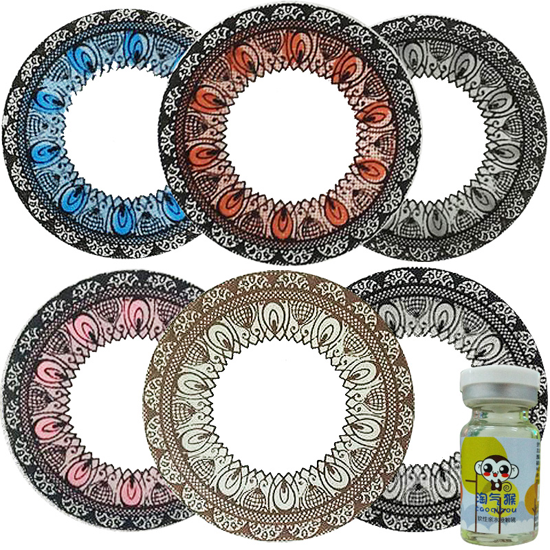 淘气猴小直径自然美目彩色近视隐形眼镜蕾丝裙年抛一片装超薄 dy