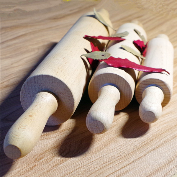 Imported beech solid wood roller rolling pin roller activity rolling stick rolling baking flour stick exhaust walking hammer