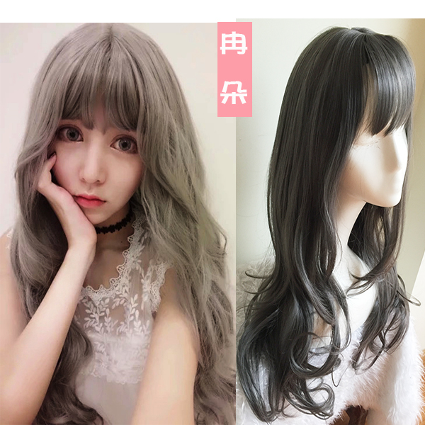 烟灰色长卷发女软妹蓬松大波浪假发套lolita日常原宿森女风系假