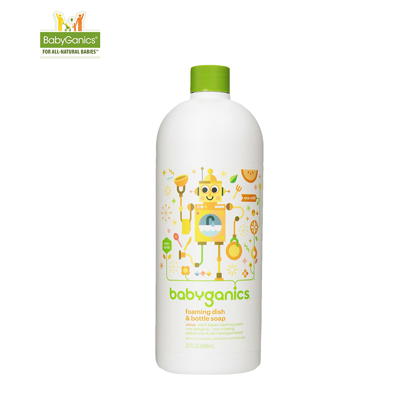Babyganics/甘尼克宝贝婴幼儿奶瓶清洁液消毒泡沫 1000ml