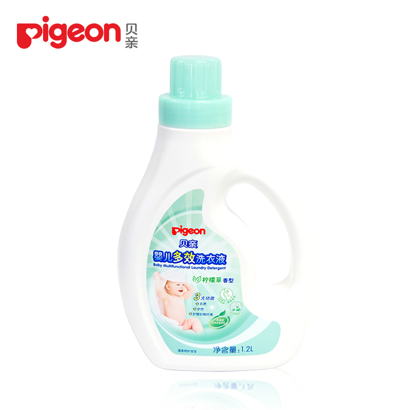 贝亲 婴儿多效洗衣液1200ml（柠檬香型）宝宝衣物洗衣液瓶装MA56