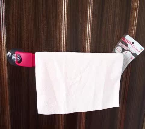 Japan imported strong suction cup towel rack bathroom rack free punch single-pole towel bar powder room hanging towel rack