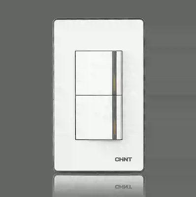 Chint switch socket 120 type NEW9E series 120*72 socket Zhitai two open double cut switch